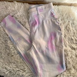 White jeggings with paint splatter detail- size medium